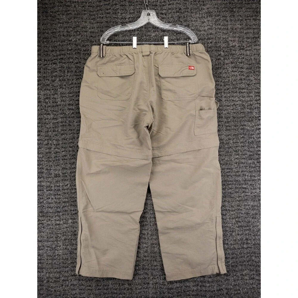 The North Face Convertible Cargo Pants Mens 2XL Beige Belted Flex Waist Gorpcore